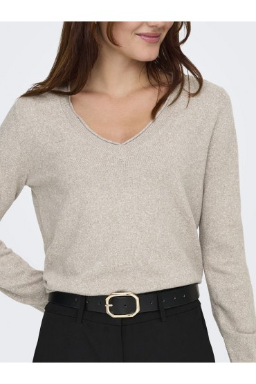 ONLLOYAL LS V-NECK PULLO KNT NOOS - ΜΠΕΖ