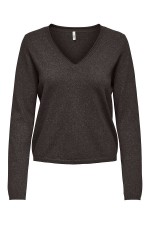 ONLLOYAL LS V-NECK PULLO KNT NOOS - ΚΑΦΕ