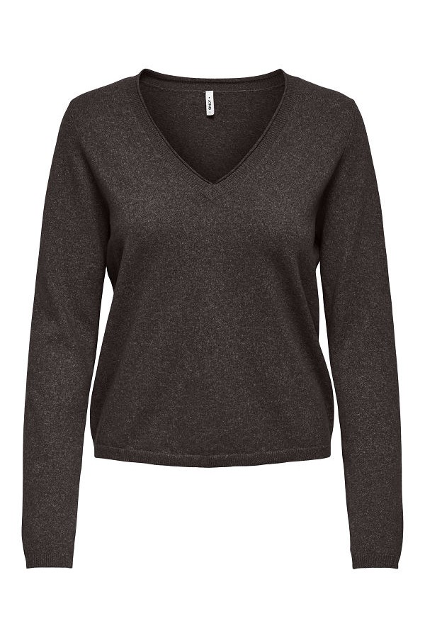 ONLLOYAL LS V-NECK PULLO KNT NOOS - ΚΑΦΕ