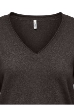 ONLLOYAL LS V-NECK PULLO KNT NOOS - ΚΑΦΕ