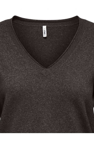 ONLLOYAL LS V-NECK PULLO KNT NOOS - ΚΑΦΕ