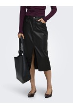 ONLBITTEN FAUX LEATH PENCIL SKIRT CC OTW - ΜΑΥΡΟ