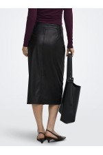 ONLBITTEN FAUX LEATH PENCIL SKIRT CC OTW - ΜΑΥΡΟ