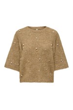 ONLDOLLY SS PEARL O-NECK CC KNT - ΚΑΜΕΛ