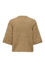 ONLDOLLY SS PEARL O-NECK CC KNT - ΚΑΜΕΛ