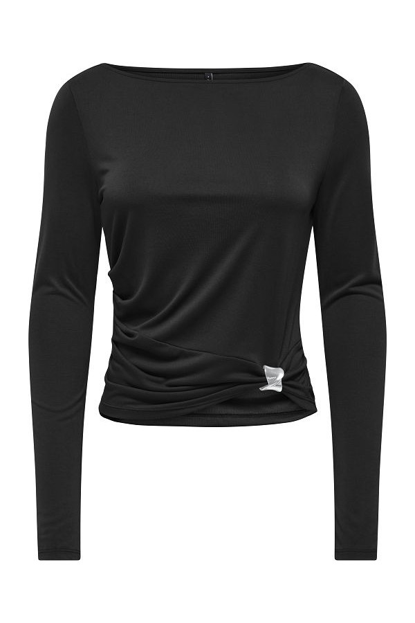 ONLHANNAH L/S METAL TOP CC JRS - ΜΑΥΡΟ