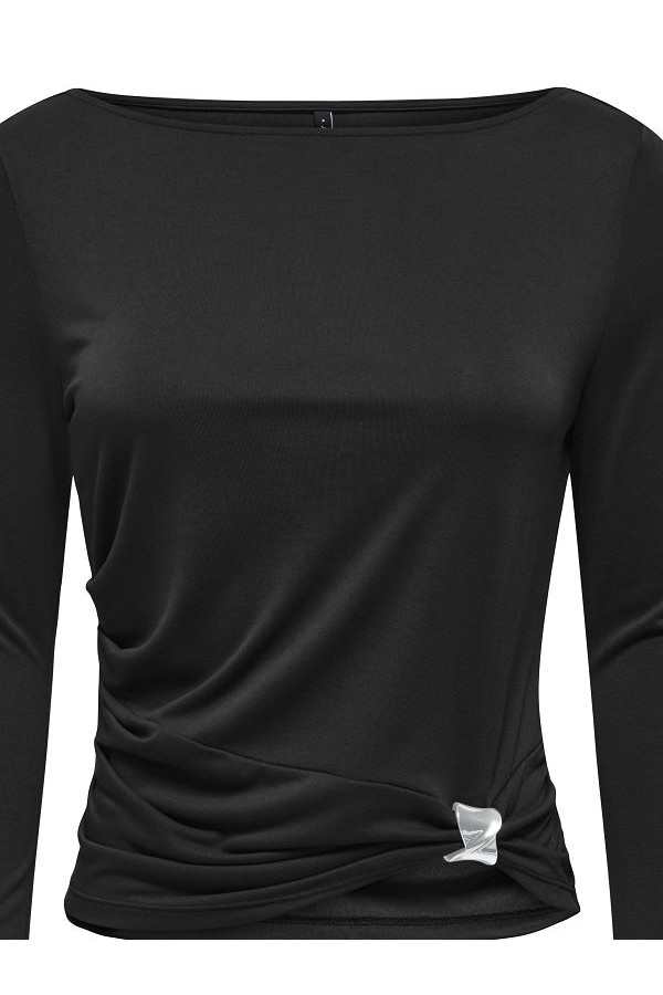 ONLHANNAH L/S METAL TOP CC JRS - ΜΑΥΡΟ