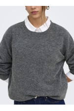 ONLOLIVIA LS O-NECK CC KNT - ΓΚΡΙ