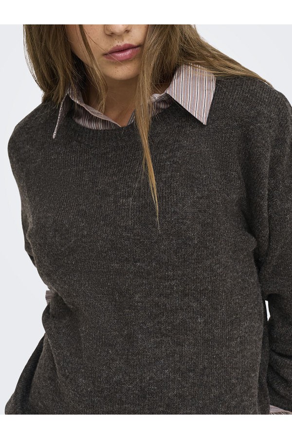 ONLOLIVIA LS O-NECK CC KNT - ΚΑΦΕ