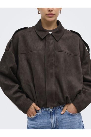 ONLMOON-STINA FAUX SUEDE BOMBER PNT NOOS - ΚΑΦΕ