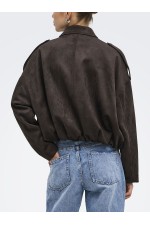 ONLMOON-STINA FAUX SUEDE BOMBER PNT NOOS - ΚΑΦΕ