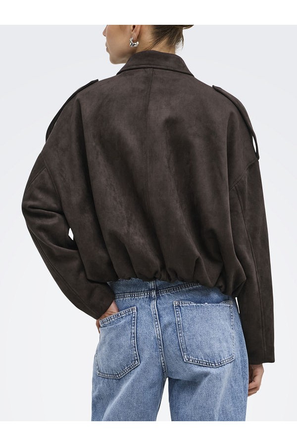 ONLMOON-STINA FAUX SUEDE BOMBER PNT NOOS - ΚΑΦΕ