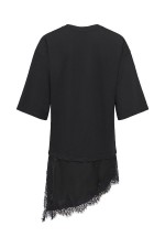 ONLMADELYN S/S LACE TOP JRS - ΜΑΥΡΟ