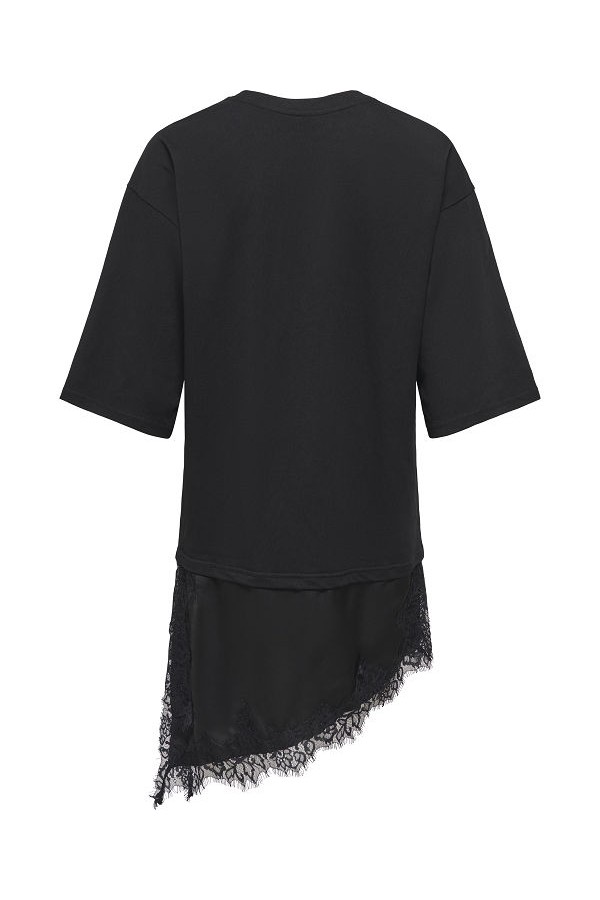 ONLMADELYN S/S LACE TOP JRS - ΜΑΥΡΟ