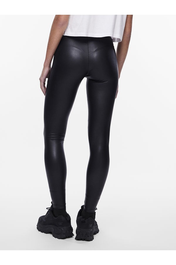 PCNEW SHINY LEGGINGS JRS NOOS - ΜΑΥΡΟ