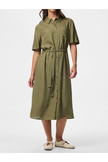 PCPIA 2/4 MIDI SHIRT DRESS WVN NOOS - ΧΑΚΙ