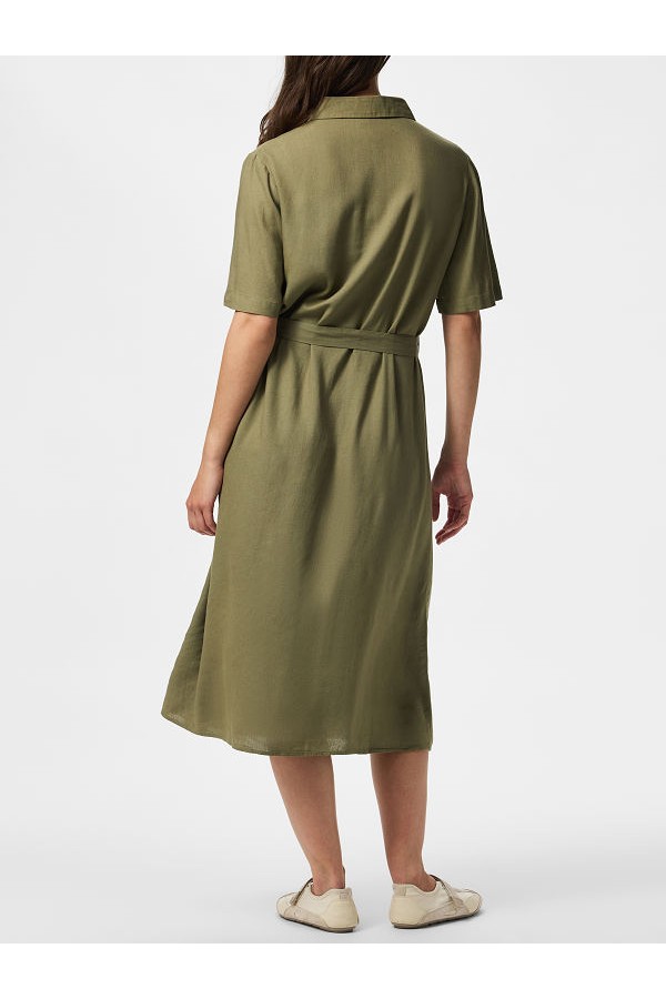 PCPIA 2/4 MIDI SHIRT DRESS WVN NOOS - ΧΑΚΙ