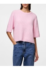PCSILLY SS O-NECK KNIT NOOS BC - ΡΟΖ
