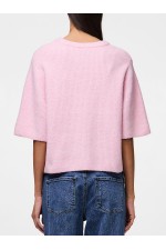 PCSILLY SS O-NECK KNIT NOOS BC - ΡΟΖ