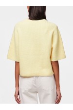 PCSILLY SS O-NECK KNIT NOOS BC - ΚΙΤΡΙΝΟ