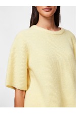 PCSILLY SS O-NECK KNIT NOOS BC - ΚΙΤΡΙΝΟ