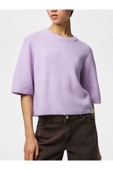 PCSILLY SS O-NECK KNIT NOOS BC - ΜΩΒ