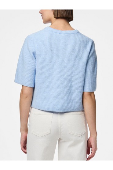 PCSILLY SS O-NECK KNIT NOOS BC - ΜΠΛΕ ΑΝΟΙΧΤΟ
