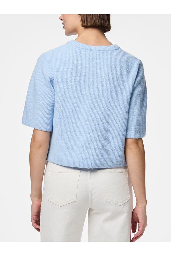 PCSILLY SS O-NECK KNIT NOOS BC - ΜΠΛΕ ΑΝΟΙΧΤΟ