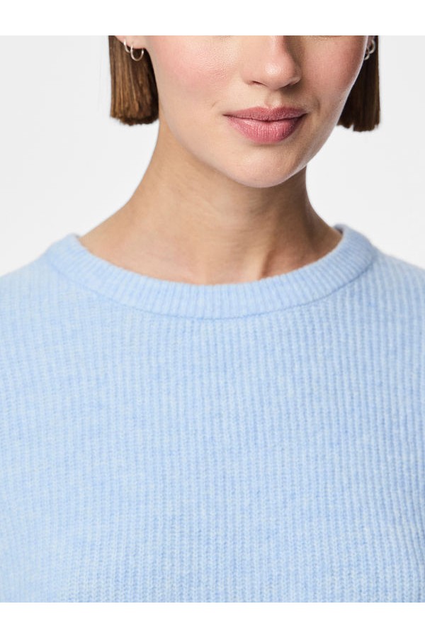 PCSILLY SS O-NECK KNIT NOOS BC - ΜΠΛΕ ΑΝΟΙΧΤΟ
