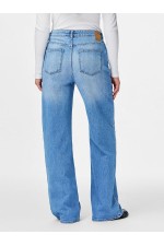 PCSILKE MW WIDE JEANS LB NOOS BC - ΜΠΛΕ ΑΝΟΙΧΤΟ