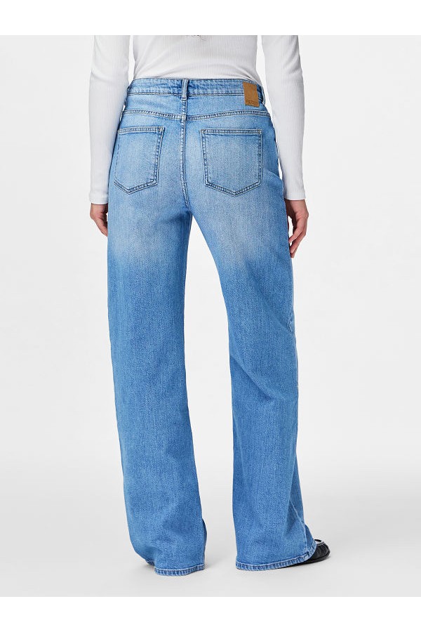PCSILKE MW WIDE JEANS LB NOOS BC - ΜΠΛΕ ΑΝΟΙΧΤΟ