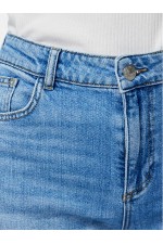 PCSILKE MW WIDE JEANS LB NOOS BC - ΜΠΛΕ ΑΝΟΙΧΤΟ