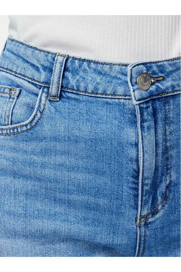 PCSILKE MW WIDE JEANS LB NOOS BC - ΜΠΛΕ ΑΝΟΙΧΤΟ