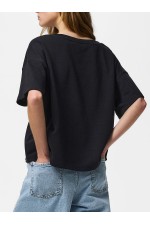 PCCHILLY SUMMER 2/4 V-NECKSWT NOOS UB BC - ΜΑΥΡΟ