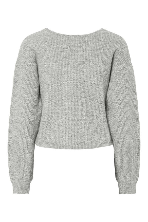 PCSILLY LS REV WRAP KNIT NOOS BC - ΓΚΡΙ