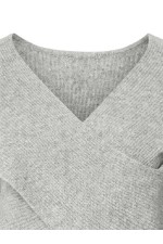 PCSILLY LS REV WRAP KNIT NOOS BC - ΓΚΡΙ
