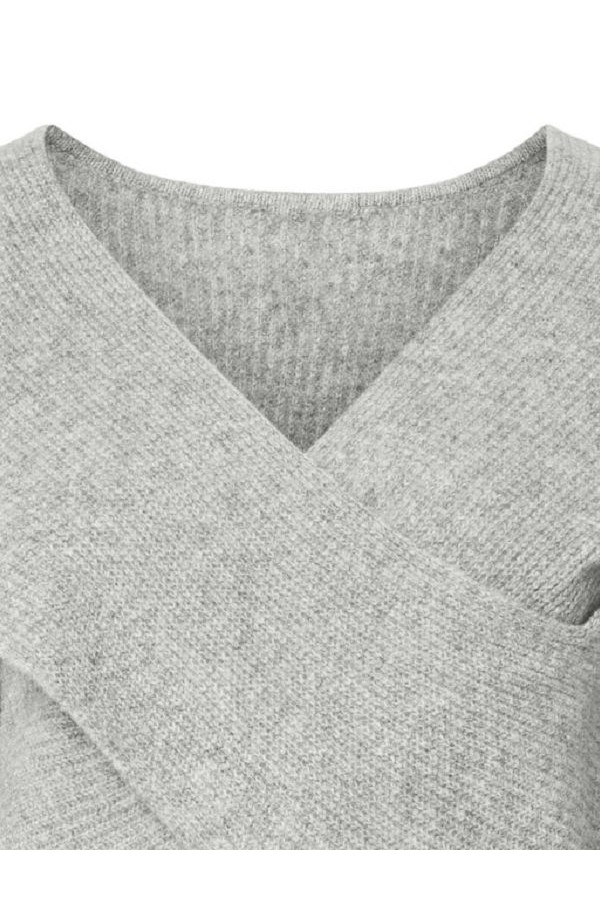 PCSILLY LS REV WRAP KNIT NOOS BC - ΓΚΡΙ