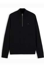 TJM SLIM ESS LIGHT A1/4 ZIP SWTR EXT - ΜΑΥΡΟ