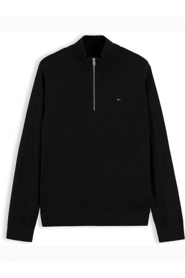 TJM SLIM ESS LIGHT A1/4 ZIP SWTR EXT - ΜΑΥΡΟ