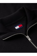 TJM SLIM ESS LIGHT A1/4 ZIP SWTR EXT - ΜΑΥΡΟ