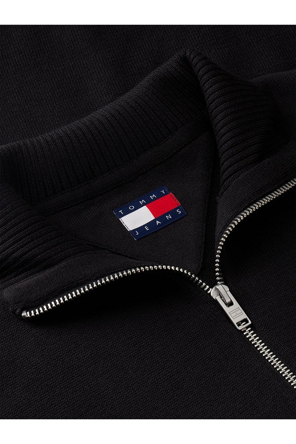TJM SLIM ESS LIGHT A1/4 ZIP SWTR EXT - ΜΑΥΡΟ