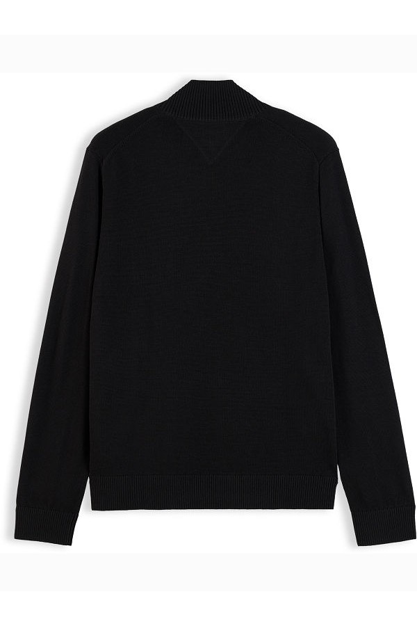 TJM SLIM ESS LIGHT A1/4 ZIP SWTR EXT - ΜΑΥΡΟ