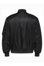 LS JEANS NYLON BOMBER JKT - ΜΑΥΡΟ