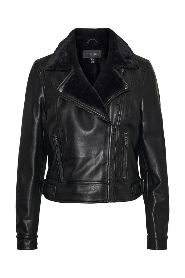 VMHAILEY SHORT COATED JACKET - ΜΑΥΡΟ