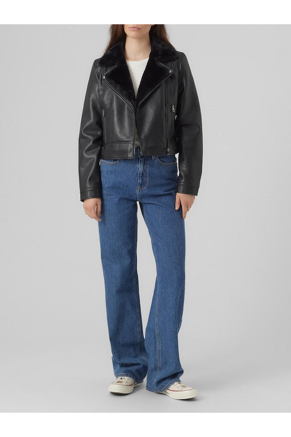 VMHAILEY SHORT COATED JACKET - ΜΑΥΡΟ
