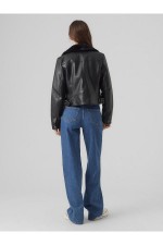 VMHAILEY SHORT COATED JACKET - ΜΑΥΡΟ