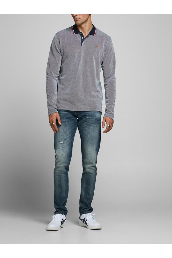 JPRBLUWIN POLO LS - ΜΠΛΕ