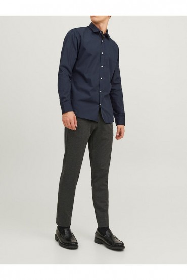 JJJOE SHIRT LS PLAIN - ΜΠΛΕ