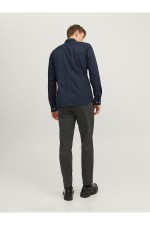 JJJOE SHIRT LS PLAIN - ΜΠΛΕ