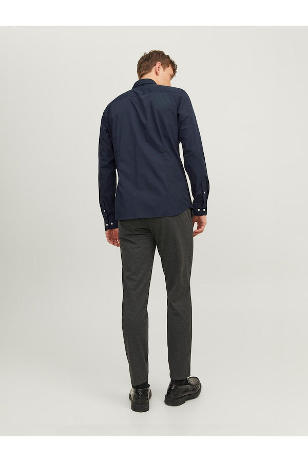 JJJOE SHIRT LS PLAIN - ΜΠΛΕ